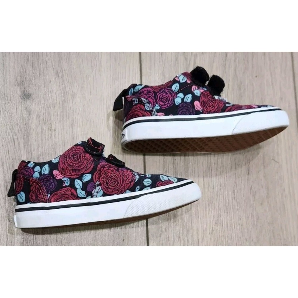 Vans Off The Wall Floral Roses Girls Toddler Size 7 Pink Purple‎ - Picture 5 of 8
